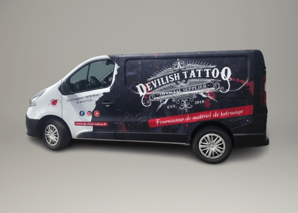 Flocage véhicule Devilish Tattoo à Bourges par Signarama Bourges