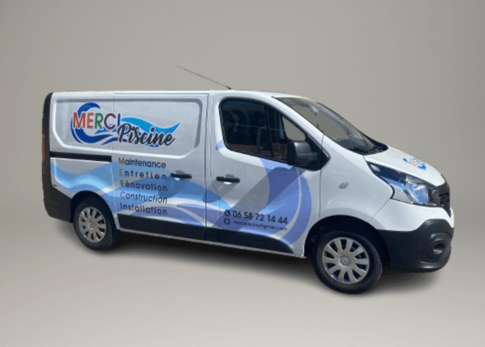 Flocage véhicule Merci Piscine à Bourges par Signarama Bourges