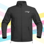 Veste softshell noire personnalisée CLÉRON DIFFUSION.