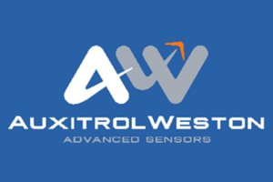 Logo Auxitrol Weston sur fond bleu, entreprise spécialisée dans les capteurs avancés.